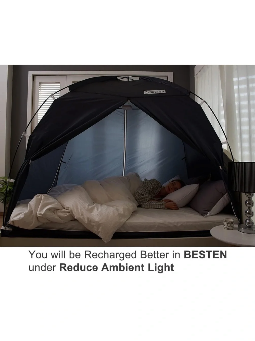 Black Bed Canopy Privacy Tent - Unbranded